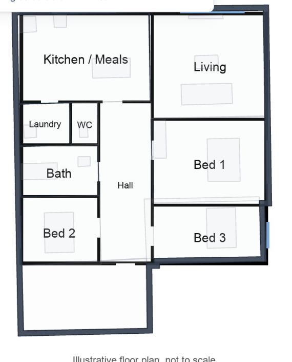 The 14 Example Street plan showing Both: the existing house with a new room drawn at the back as proposed work.