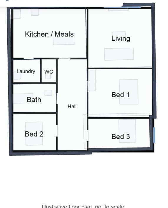 The same plan showing Current: the house as it is now, without the new room.